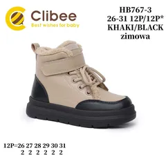 Ботинки детские Clibee HB767-3 khaki-black 26-31 — Clibee (Клиби) — фото 2