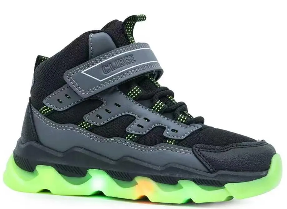 Хайтопи дитячі Clibee KB742-1 grey-green 26-31 LED — Clibee (Клібі)