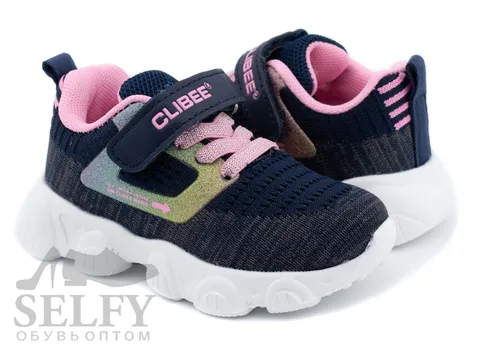 Кроссовки детские Clibee F985 blue-pink 21-26